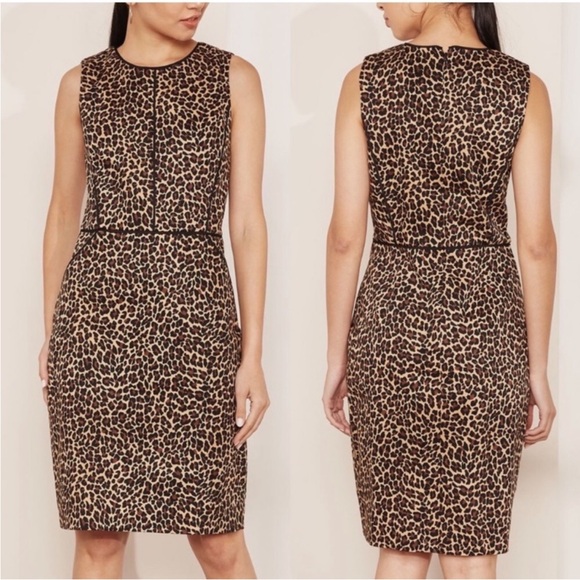 J. Crew Dresses & Skirts - J Crew Leopard Print Sleeveless‎ sheath  Dress- worn one time. 108 retail